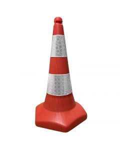 Kingkone One Piece Full Orange Traffic Cone - 75cm - Class 3 Reflection