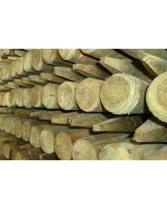 UK Made Machine Round Treated Timber Fence Posts.