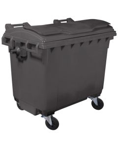 Black 660 Litre Wheelie Bin