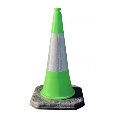 Groene Verkeerskegel met Hoge Zichtbaarheid
