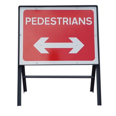 Metal Reversible Pedestrian Sign
