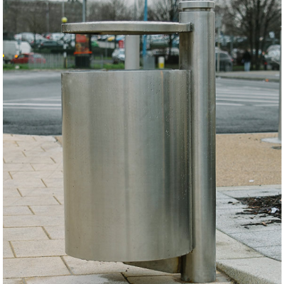 Steel Pedestal Public Litter Bin